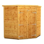 Power 6x6 Flat Roof Corner Garden Shed - Windowless Double Door